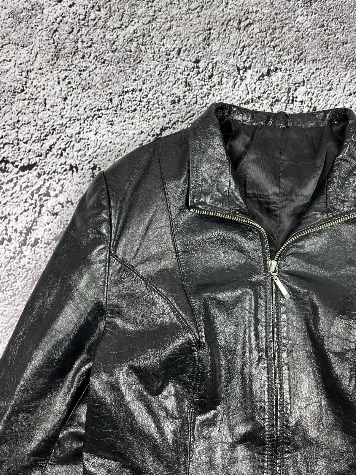 Leather Vintage Y2K Leather patchwork style avantgarde gothic jacket Size M / US 6-8 / IT 42-44 - 7 Thumbnail