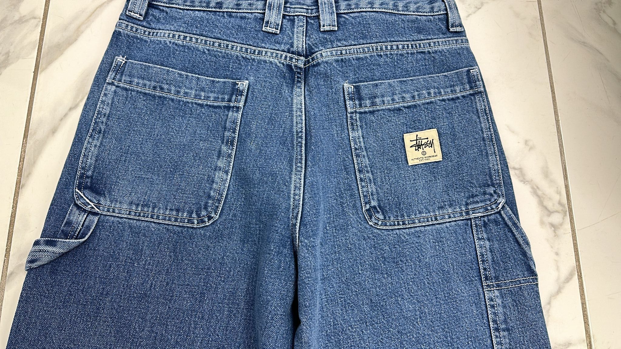 Stussy × Vintage Stüssy Double Knee Work Pant Blue Size 30 Size US 30 / EU 46 - 4 Thumbnail