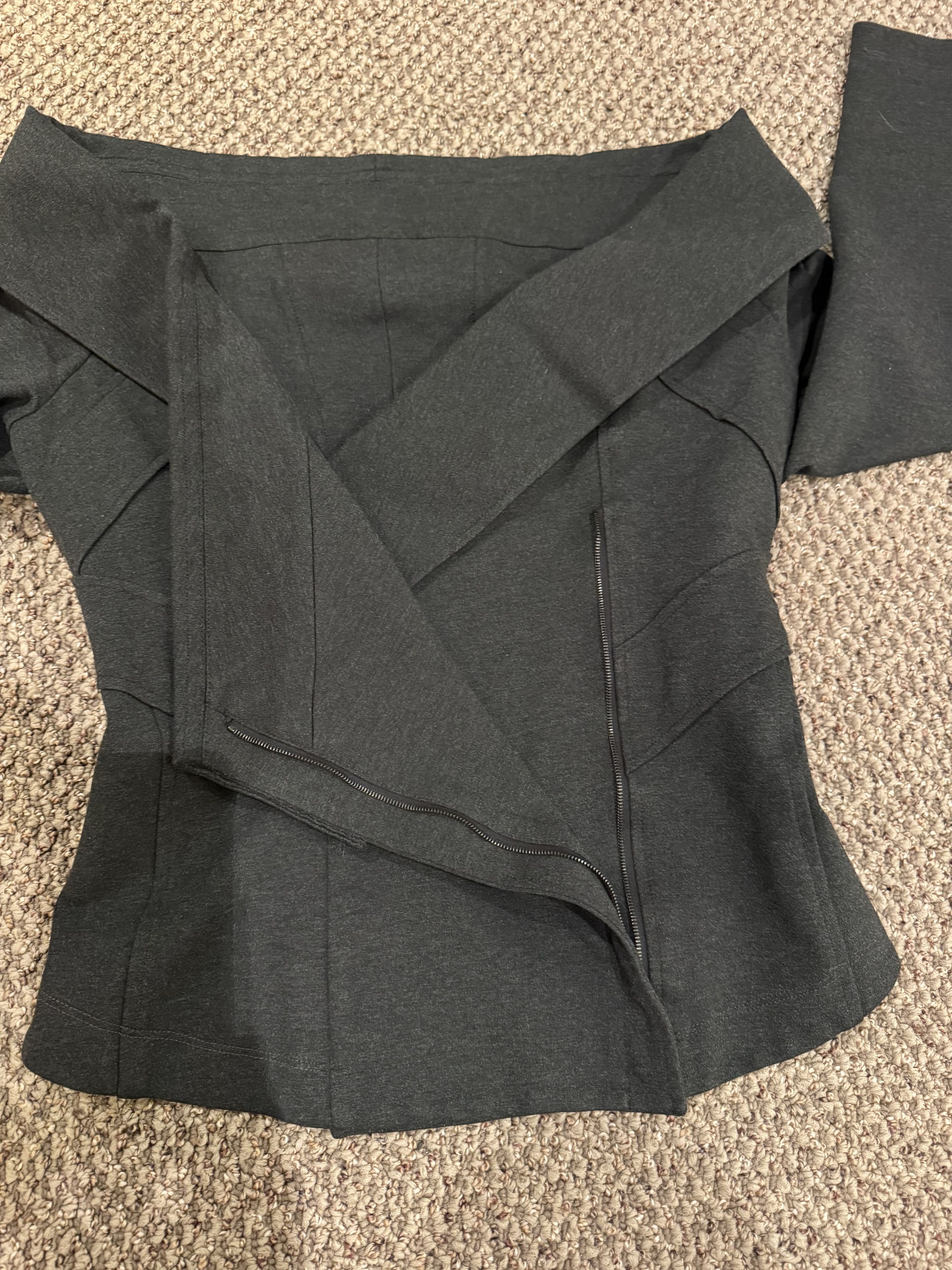 Other Unlabelled Donna Karan-era Sculptural Charcoal Jacket Size XS / US 0-2 / IT 36-38 - 4 Thumbnail