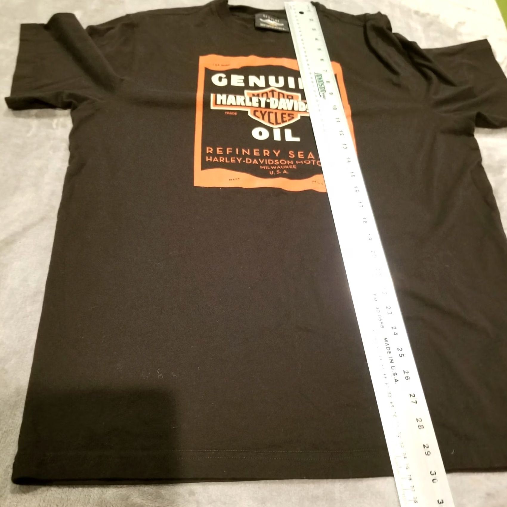 Harley Davidson Harley-Davidson Men's Short Sleeve T-Shirt Black Cotton Large Oil Can Graphic Vintage Logo Shirt Size US L / EU 52-54 / 3 - 7 Thumbnail