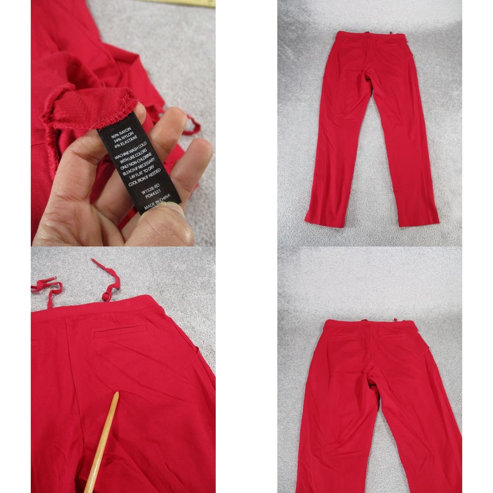 Vintage VINTAGE Betabrand Women's Pants Long Tapered Dress Pants Red Ponte Pleated Size L Tall Size 36" / US 14 / IT 50 - 8 Thumbnail