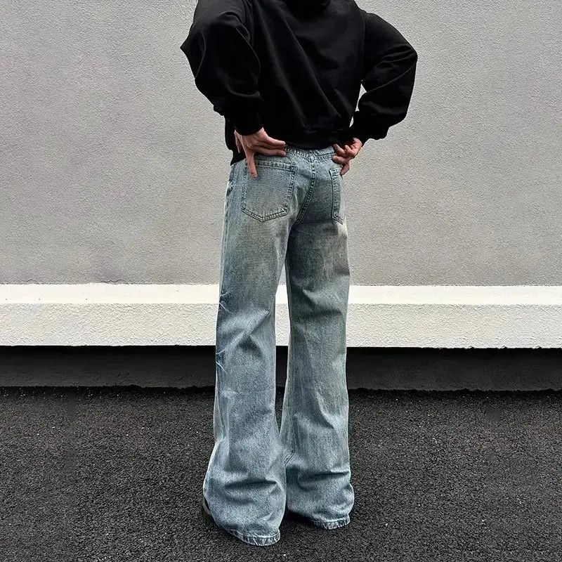 Japanese Brand Retro loose straight leg micro flared jeans Size US 32 / EU 48 - 4 Thumbnail