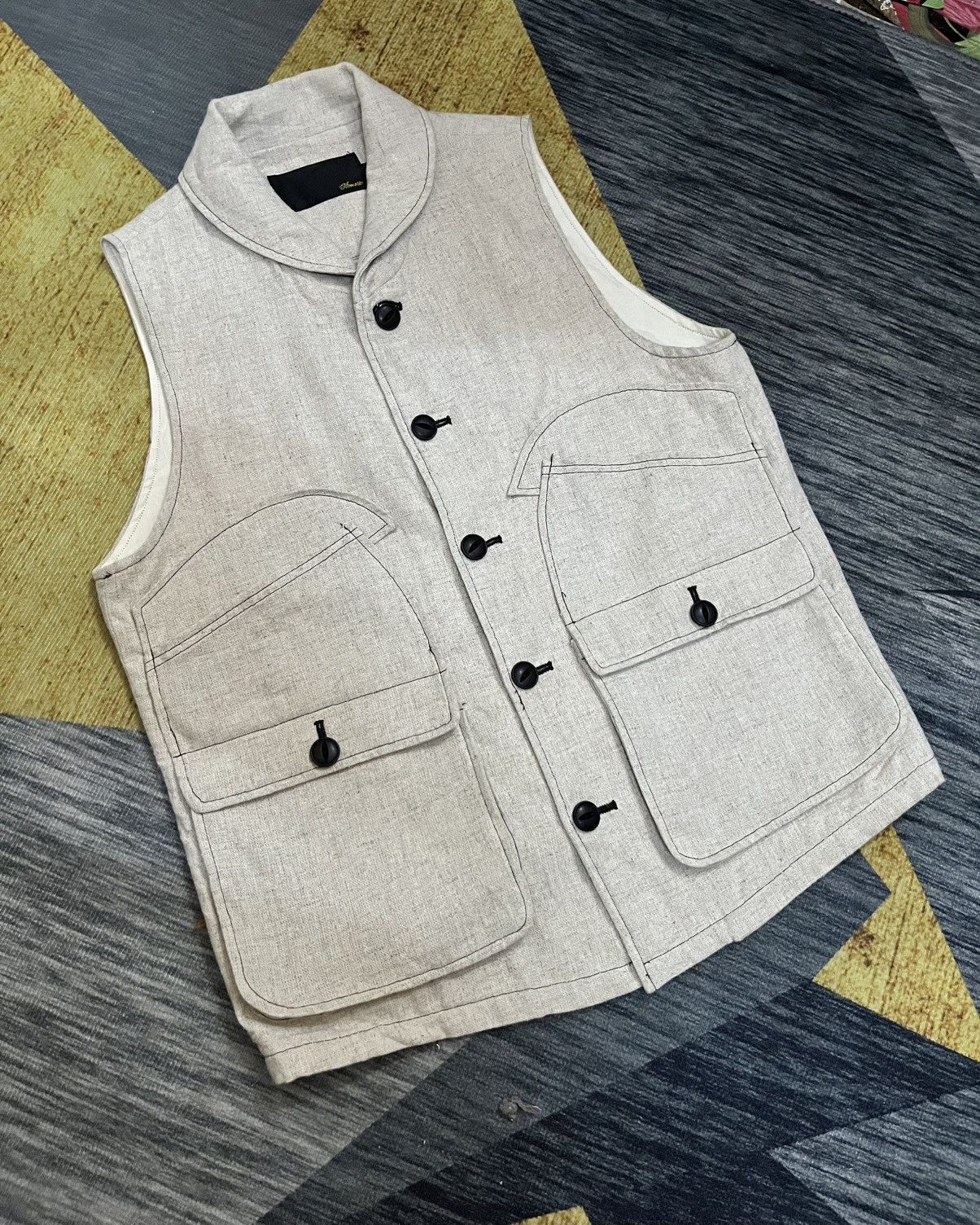 Japanese Brand 2000s ACOUSTIC waistcoat flap-poc #H2 Size US L / EU 52-54 / 3 - 10 Thumbnail