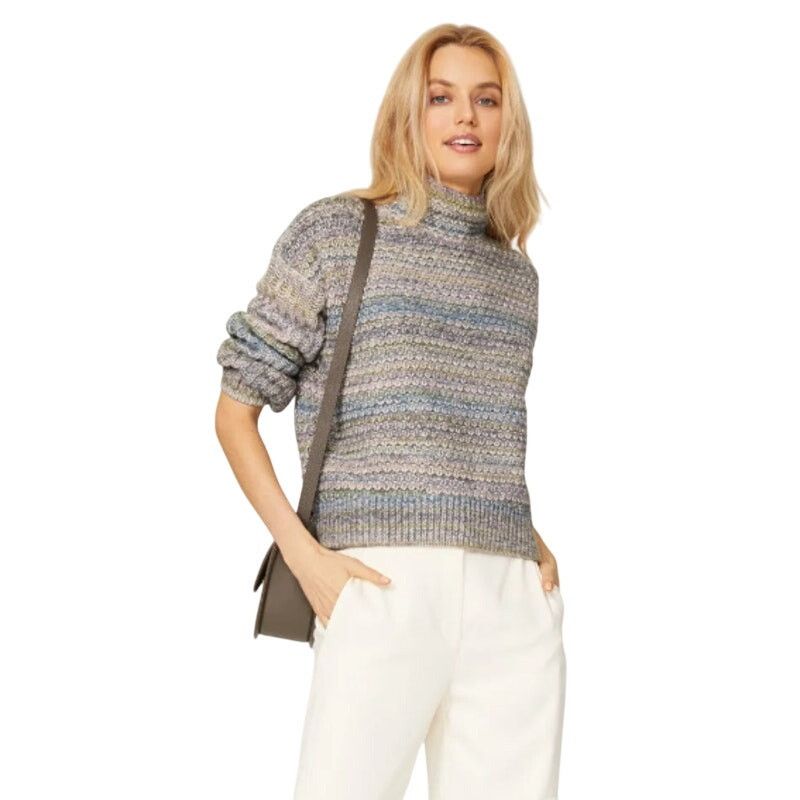 Club Monaco Small Pastel Space Dye Mock Neck Knit Sweater
