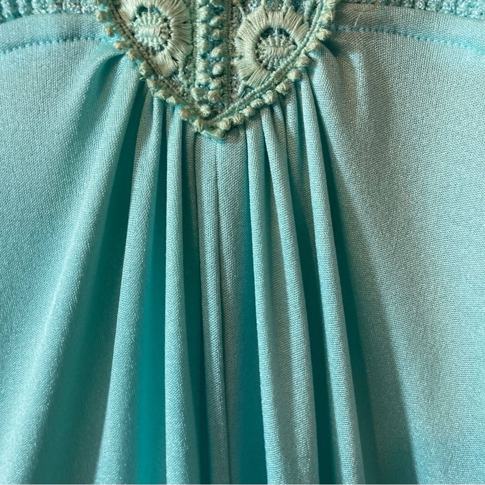 Vintage Vintage 60s 70s Elegant Empire Waist Crochet Knit Maxi Dress Size M / US 6-8 / IT 42-44 - 5 Thumbnail