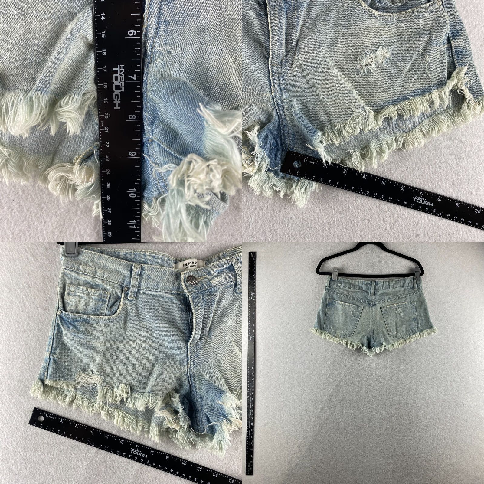 Forever 21 FOREVER 21 Jean Shorts Womens 27 Blue Cut-Off Denim Ripped Light Size 27" / US 4 / IT 40 - 8 Thumbnail