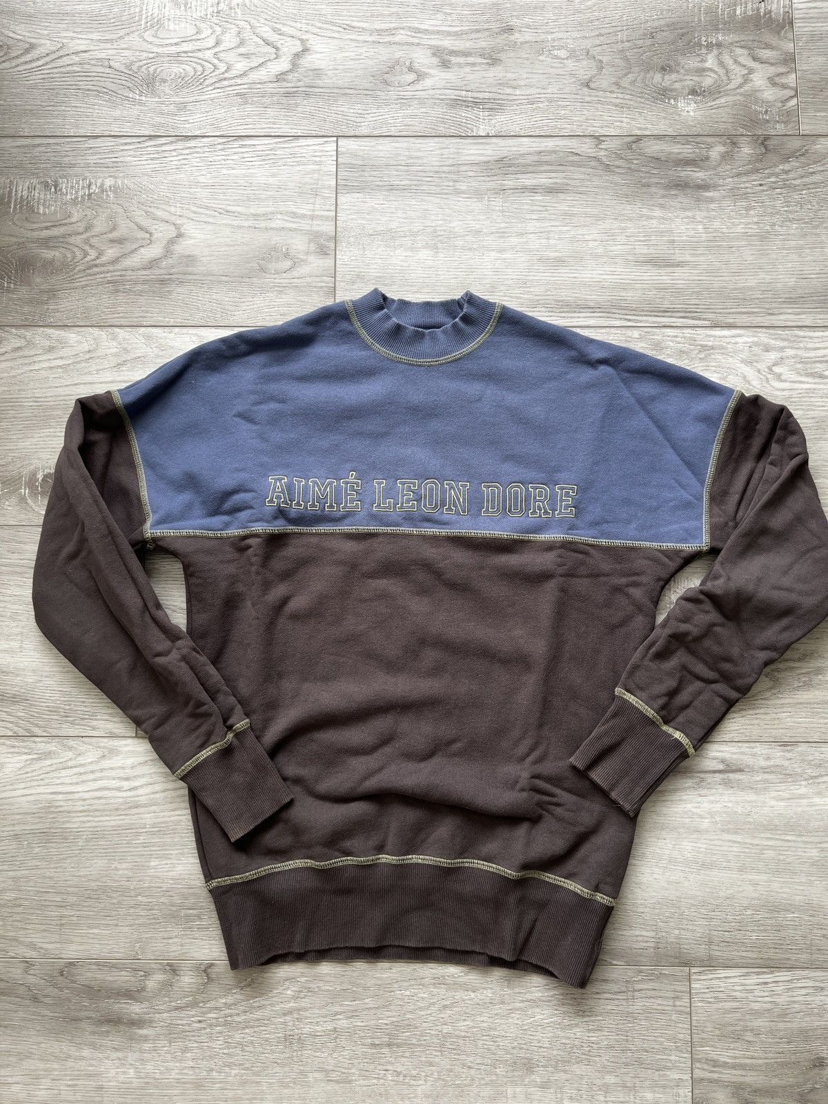 Aime Leon Dore Cross Stitch French Terry Crewneck Blue M