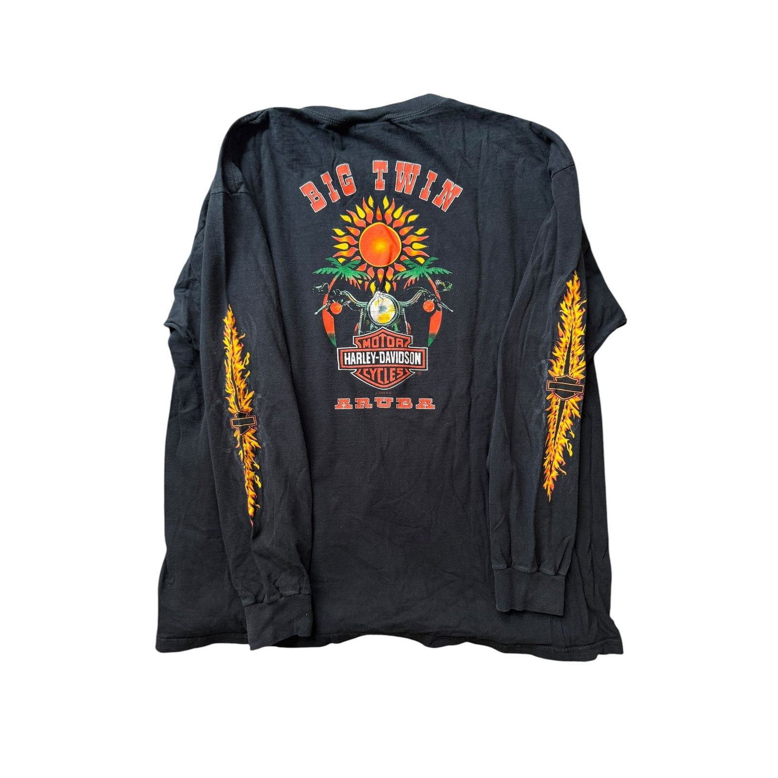 Harley Davidson Vintage Harley Davidson Flames Long Sleeve Size US XXL / EU 58 / 5 - 5 Thumbnail