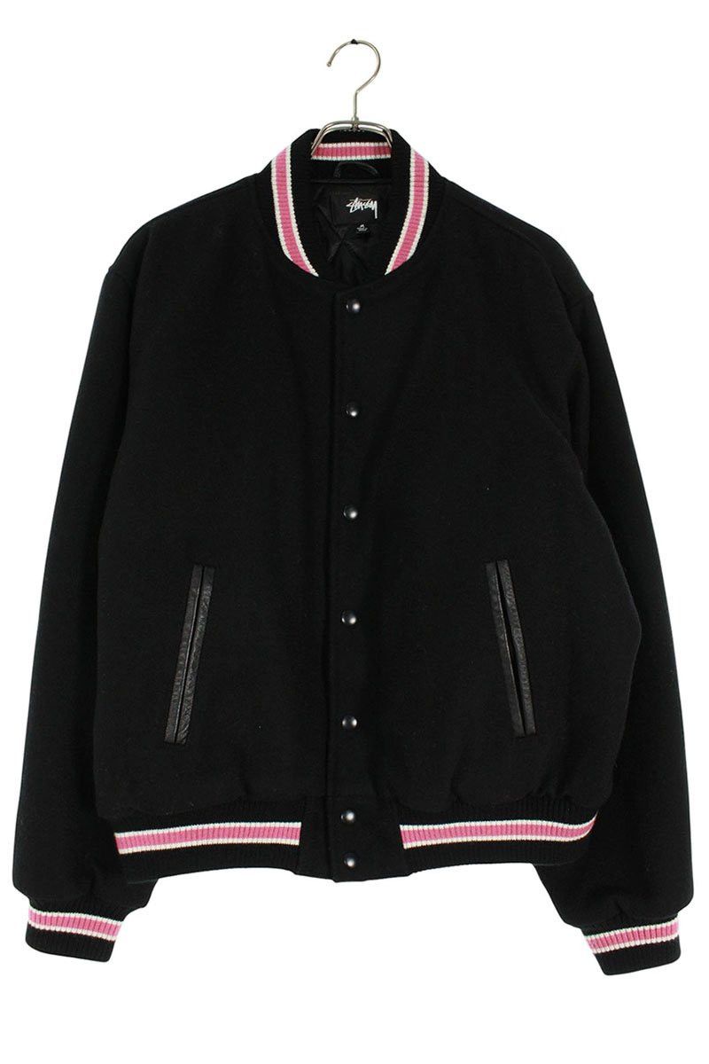 Stussy Stussy S Talk Melton Varsity Jacket Black | Grailed