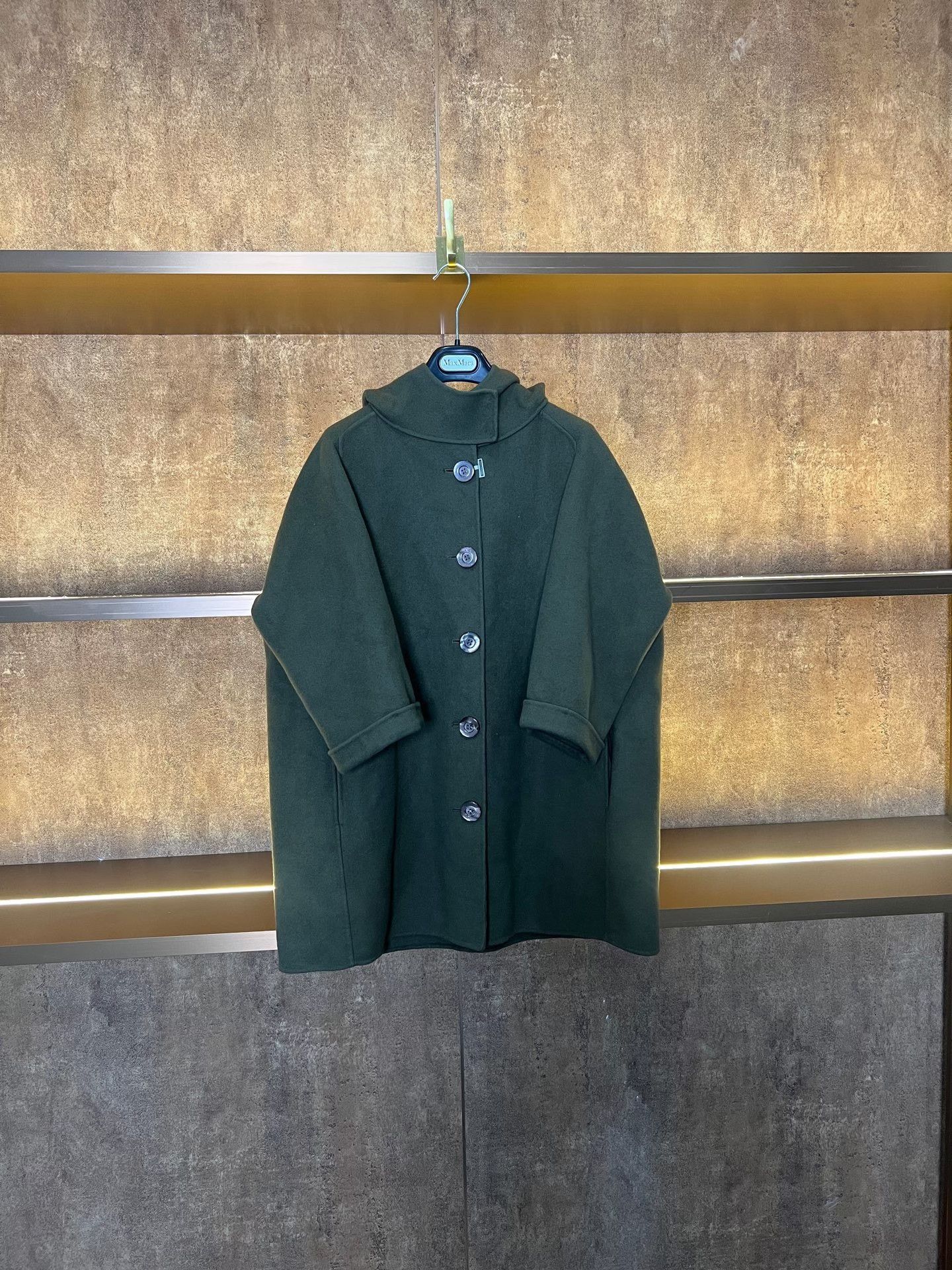 Dior Dior Dark Green Cashmere Hooded Coat Size XXS / US 00 / IT 34 - 1 Thumbnail