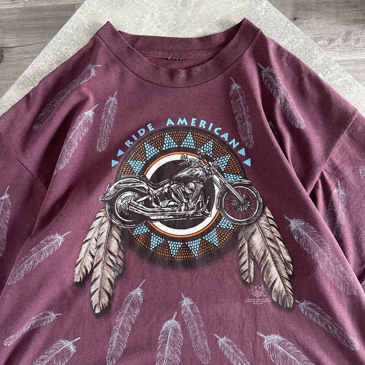 American Eagle Outfitters Vintage 90s Ride American Biker Eagle tee aop pitt bike y2k Size US XL / EU 56 / 4 - 5 Thumbnail