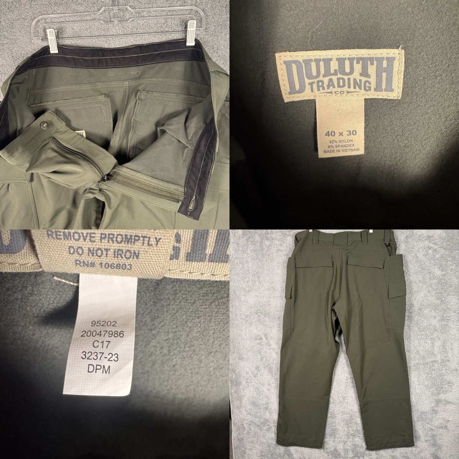 Duluth Trading Company Duluth Trading Co. Cargo Pants Mens 40x30 Green Water Repellent Utility Pants Size US 40 / EU 56 - 8 Thumbnail