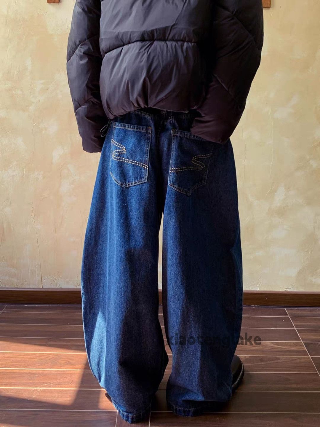 Jean Custom washed faded loose baggy faded distressed y2k jeans Size US 26 / EU 42 - 3 Thumbnail