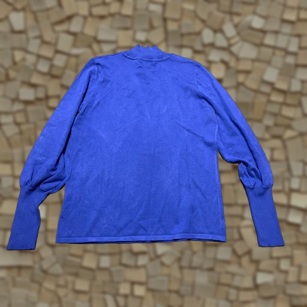 Vintage Erin London Sweater Women’s Large Blue Pullover Mock Neck Casual Knit Pullover London Style Womens Size L Regular Size L / US 10 / IT 46 - 1 Thumbnail