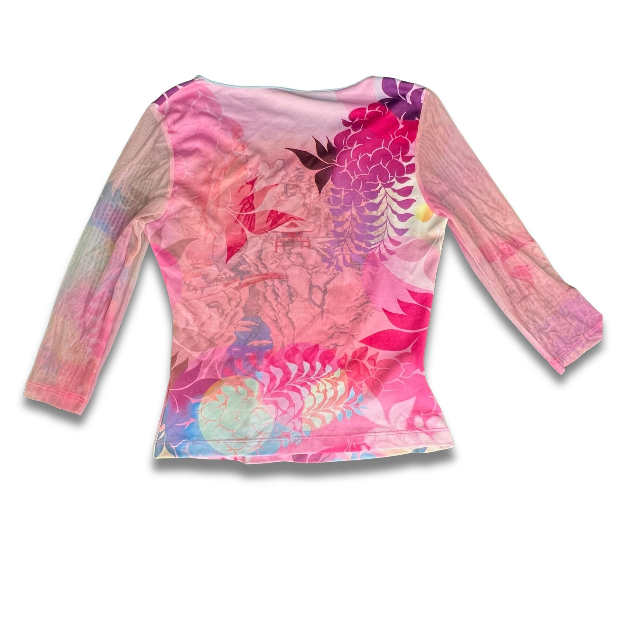 Other Love Amour Womens Long-Sleeved Floral Mesh Top Multicolor Si Size XS / US 0-2 / IT 36-38 - 3 Thumbnail