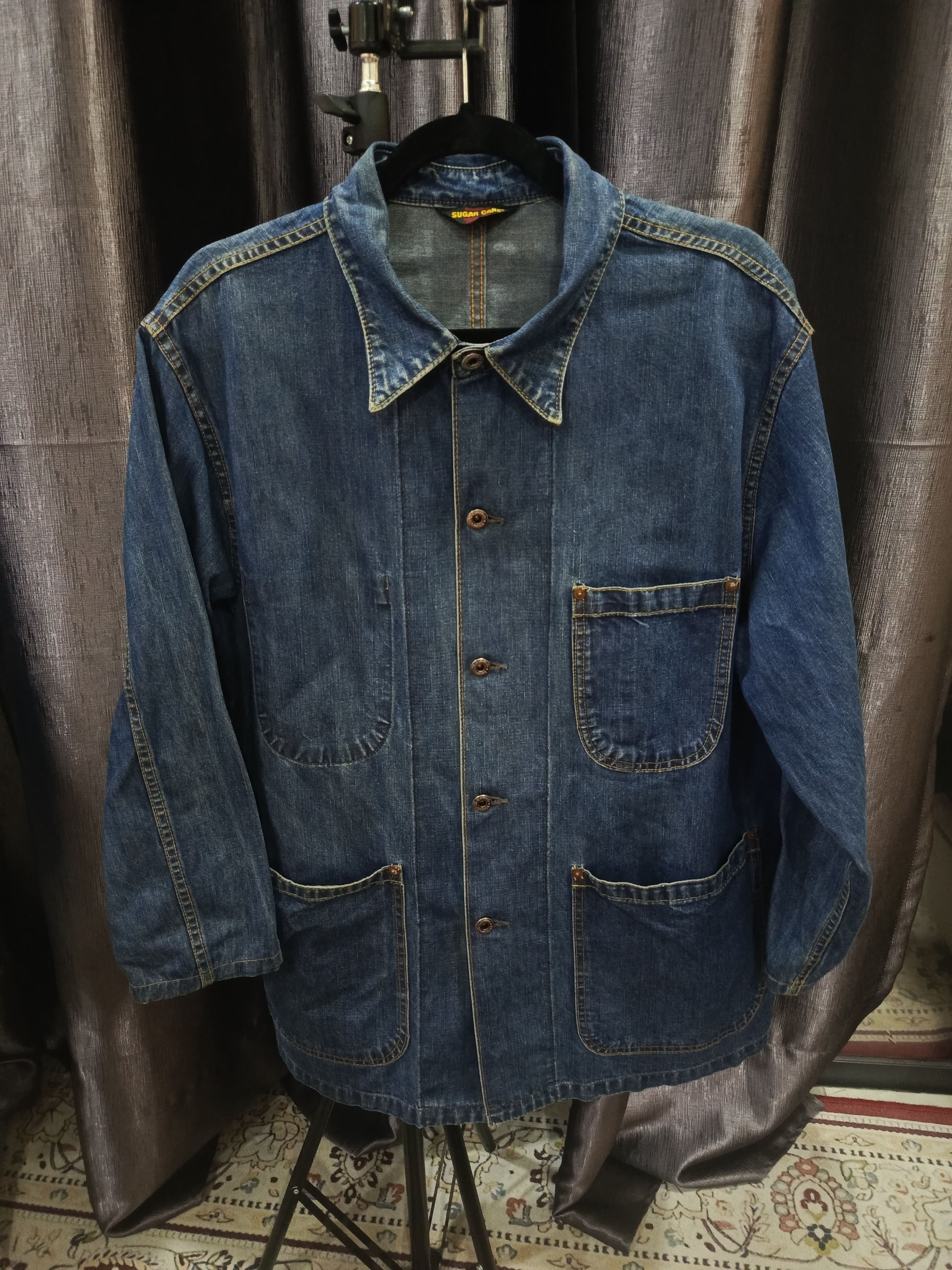 Sugar Cane Sugar Cane denim work coat or coverall jacket, Size US XL / EU 56 / 4 - 1 Thumbnail