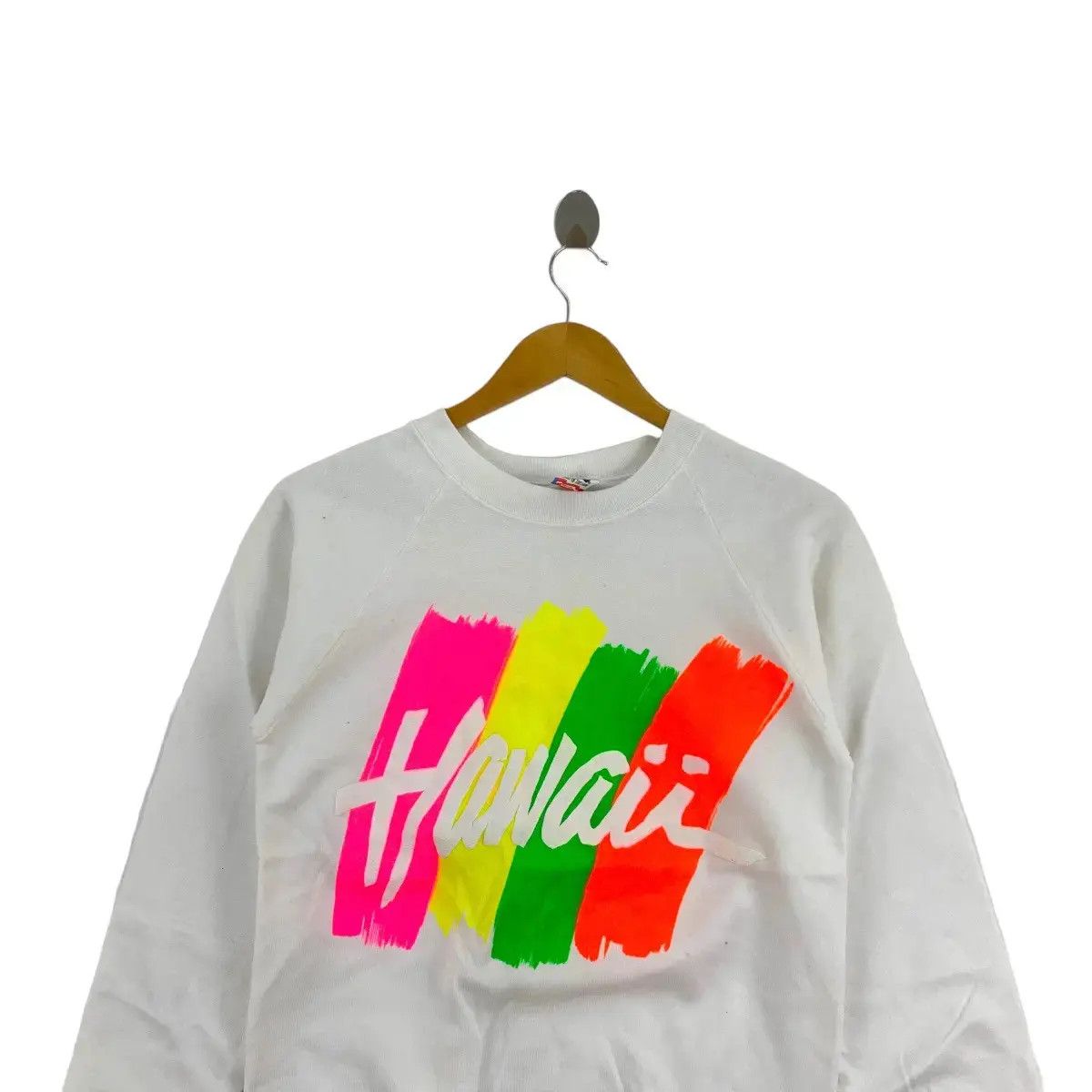 Vintage Vintage 90s HAWAII Big Print Souvenir Fruits Of Loom White Size US S / EU 44-46 / 1 - 2 Thumbnail