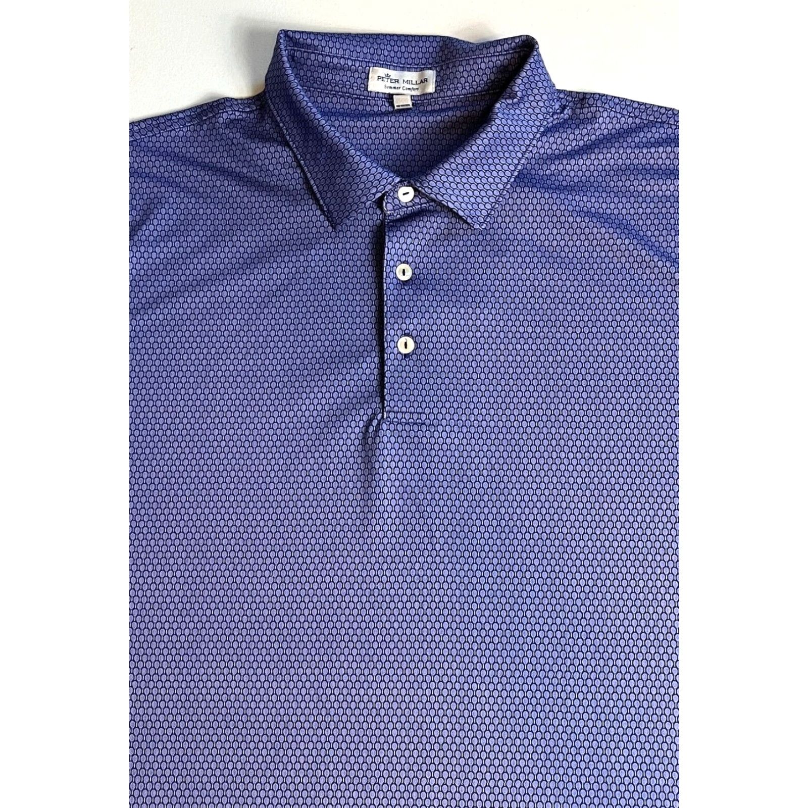 Peter Millar Peter Millar Summer Comfort Polo Shirt XL Men’s Blue Geometric Short Sleeve Performance Polo Shirt Size US XL / EU 56 / 4 - 3 Thumbnail