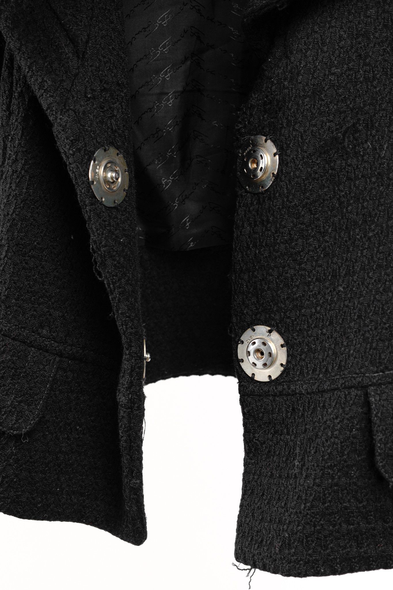Fendi Fendi Vintage Shawl Collar Blazer in Black Textured Wool Size M / US 6-8 / IT 42-44 - 8 Thumbnail
