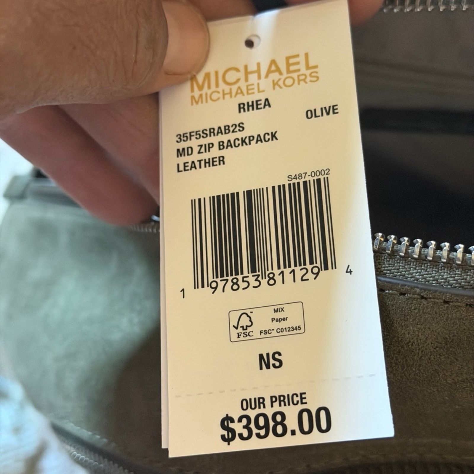 Michael Kors Michael Kors Rhea Olive Suede Shearling Backpack Size ONE SIZE - 7 Thumbnail