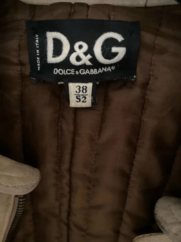 Dolce & Gabbana AW2004 Dolce & Gabbana Astro Biker Cafe Cream Leather Jacket Size US L / EU 52-54 / 3 - 3 Thumbnail