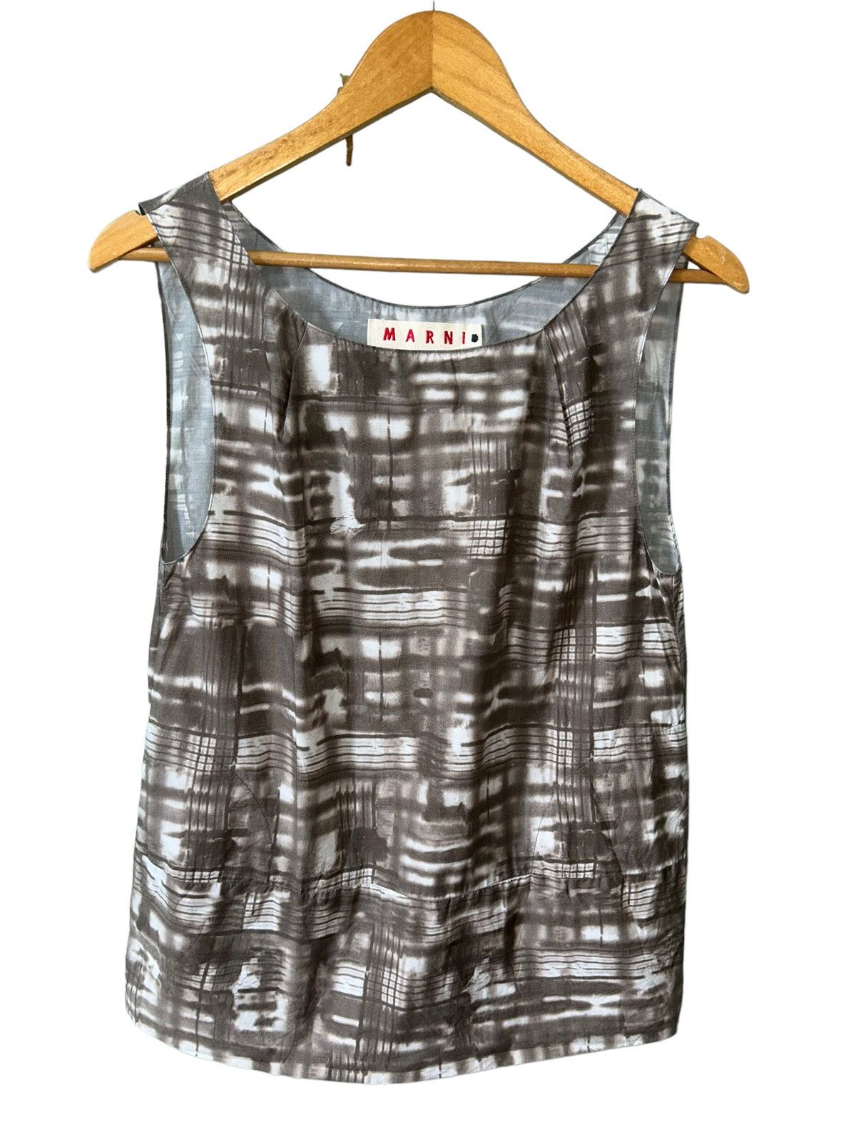 image of Marni Abstract Tank Top Size 38 in Brown, Women's