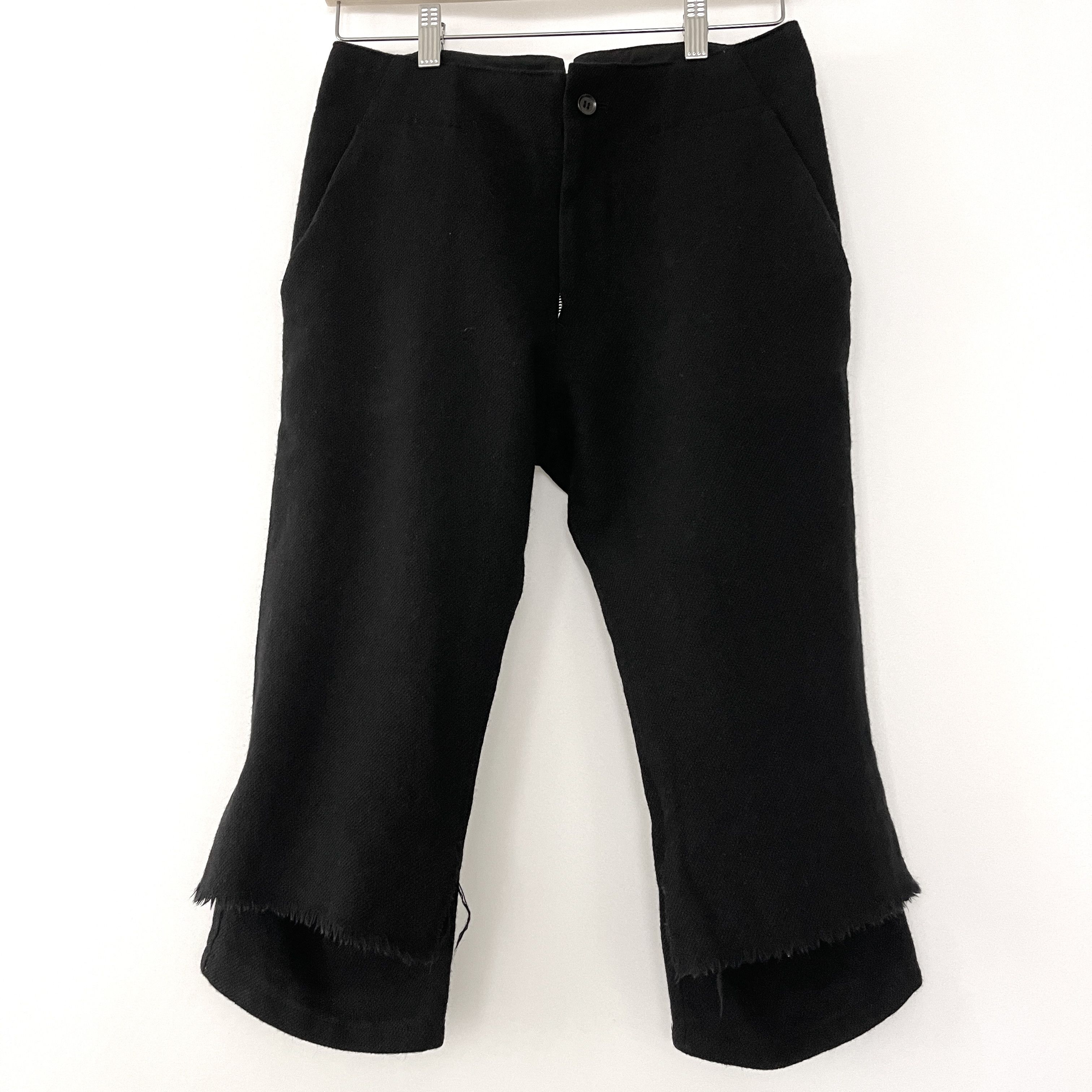 Yohji Yamamoto YOHJI YAMAMOTO Black Long Wool Shorts size 1 (XS-S) Size 26" / US 2 / IT 38 - 1 Thumbnail