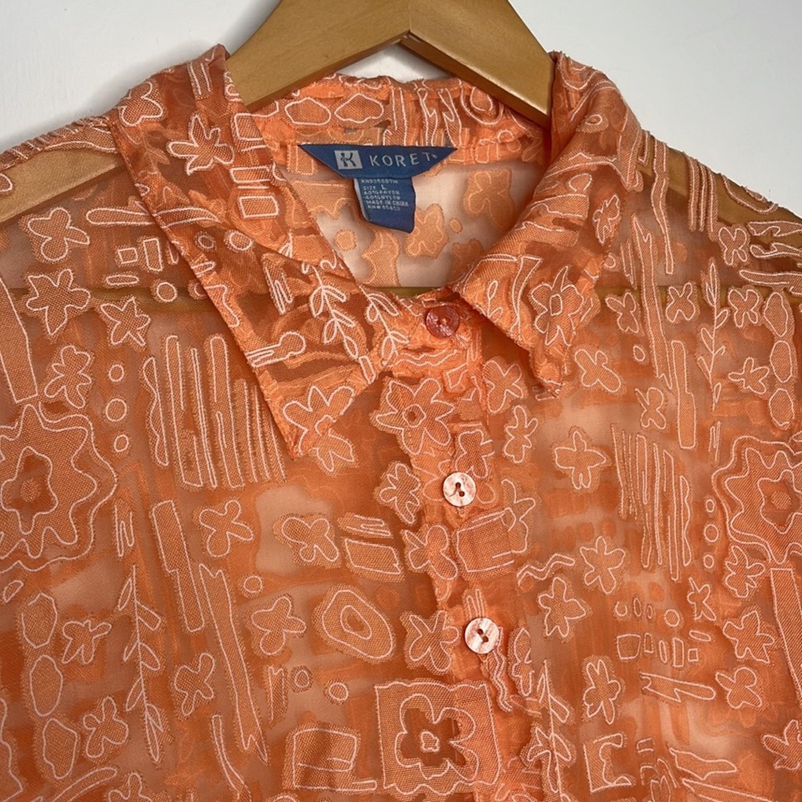 Vintage Koret Vintage Sheer Shirt Size L / US 10 / IT 46 - 3 Thumbnail