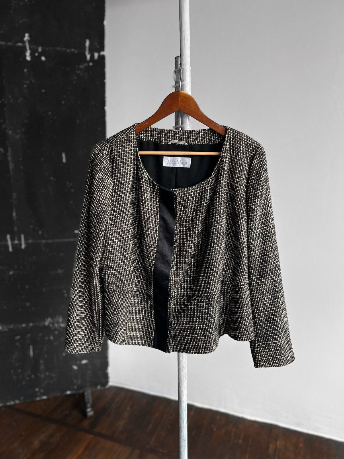 Max Mara Max Mara Womens Premium Gray Wool Long Sleeve Blazer Jacket Size M / US 6-8 / IT 42-44 - 1 Thumbnail