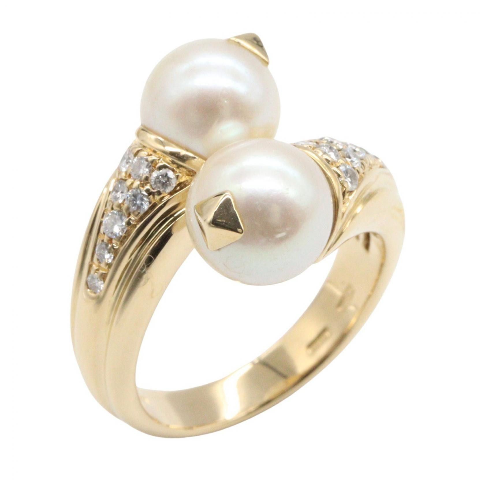 Bvlgari Bvlgari BVLGARI Passo Doppio Au750 Diamond Pearl Ring Size 9 Precious Metal Ring DUTY FREE for USA Size ONE SIZE - 1 Thumbnail