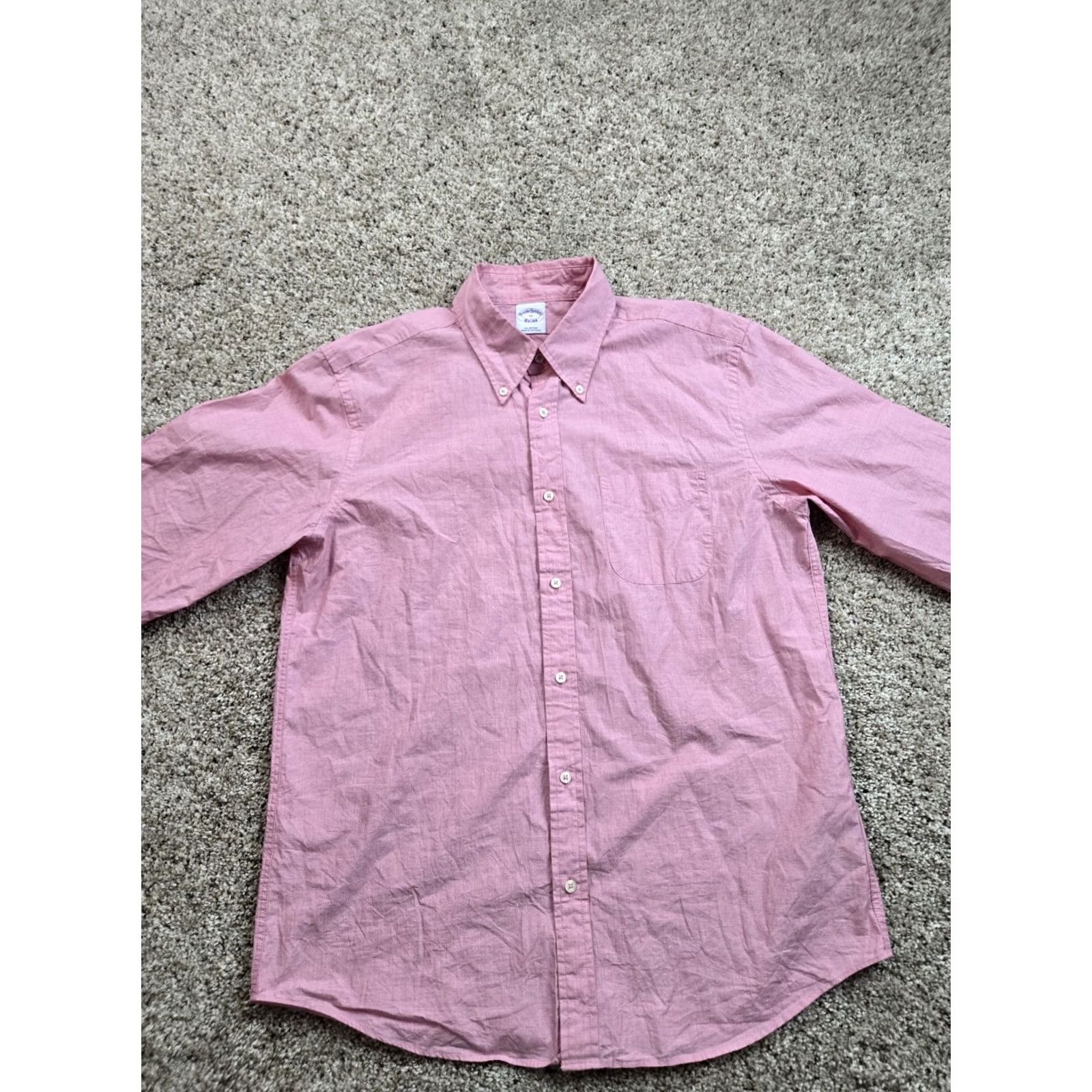 Brooks Brothers Brooks Brothers Shirt Mens Medium Red Cotton Button Down Long Sleeve Casual Size US M / EU 48-50 / 2 - 3 Thumbnail