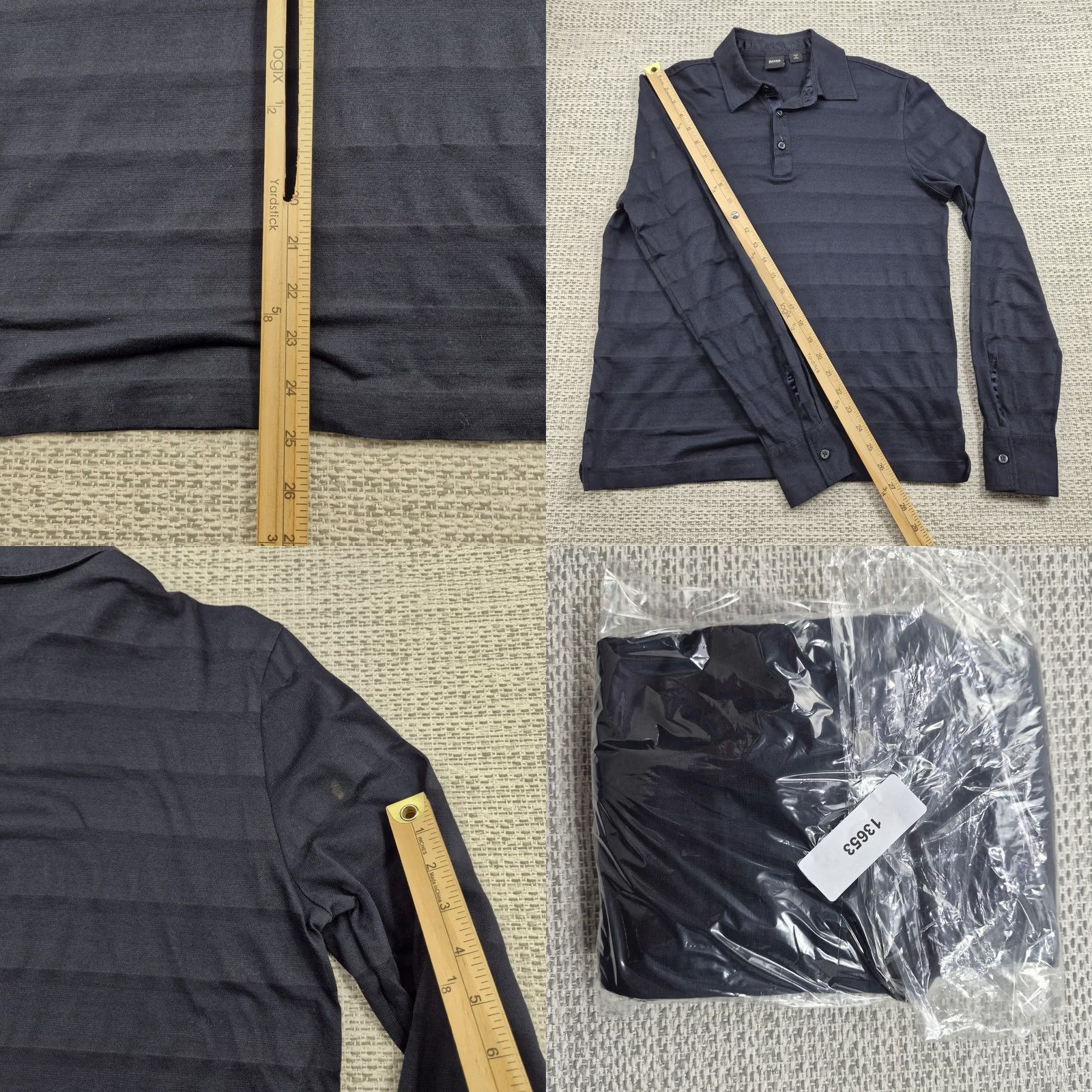 Hugo Boss HUGO BOSS Polo Shirt Mens Small Black Stripe Lightweight Knit Long Sleeve Casual Shirt Size US S / EU 44-46 / 1 - 9 Thumbnail