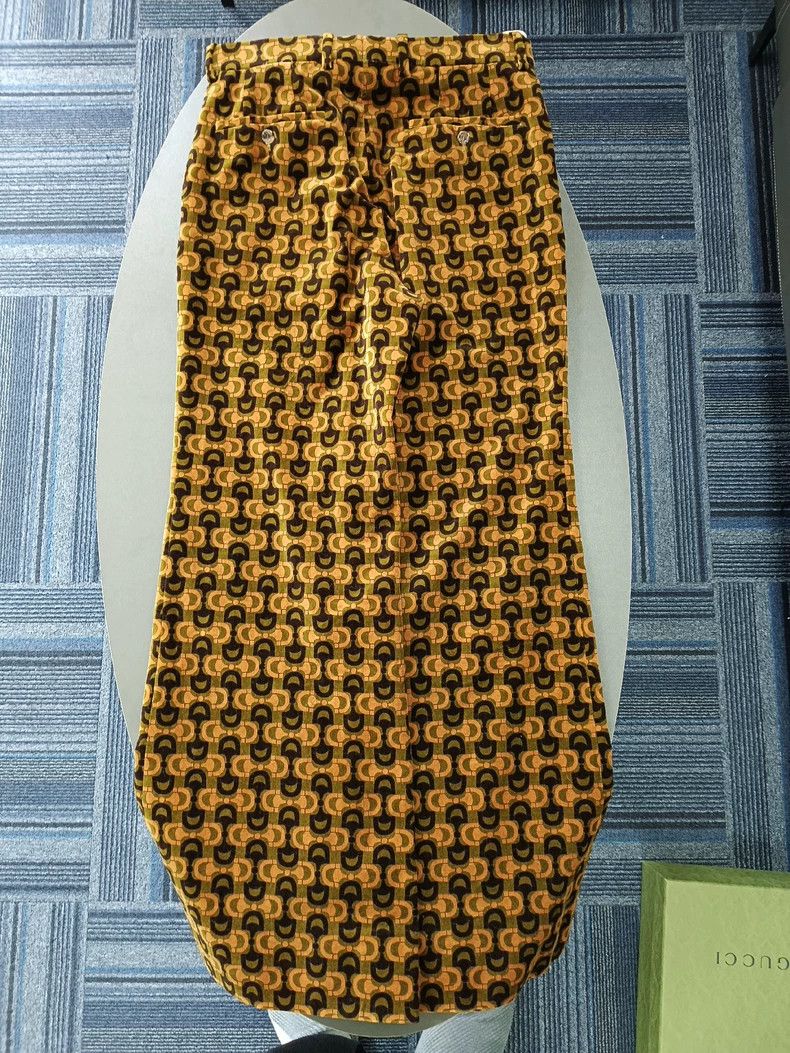 Gucci Gucci Velvet full-print casual wide-leg trousers 2504-Nexta Size 32" / US 10 / IT 46 - 2 Thumbnail