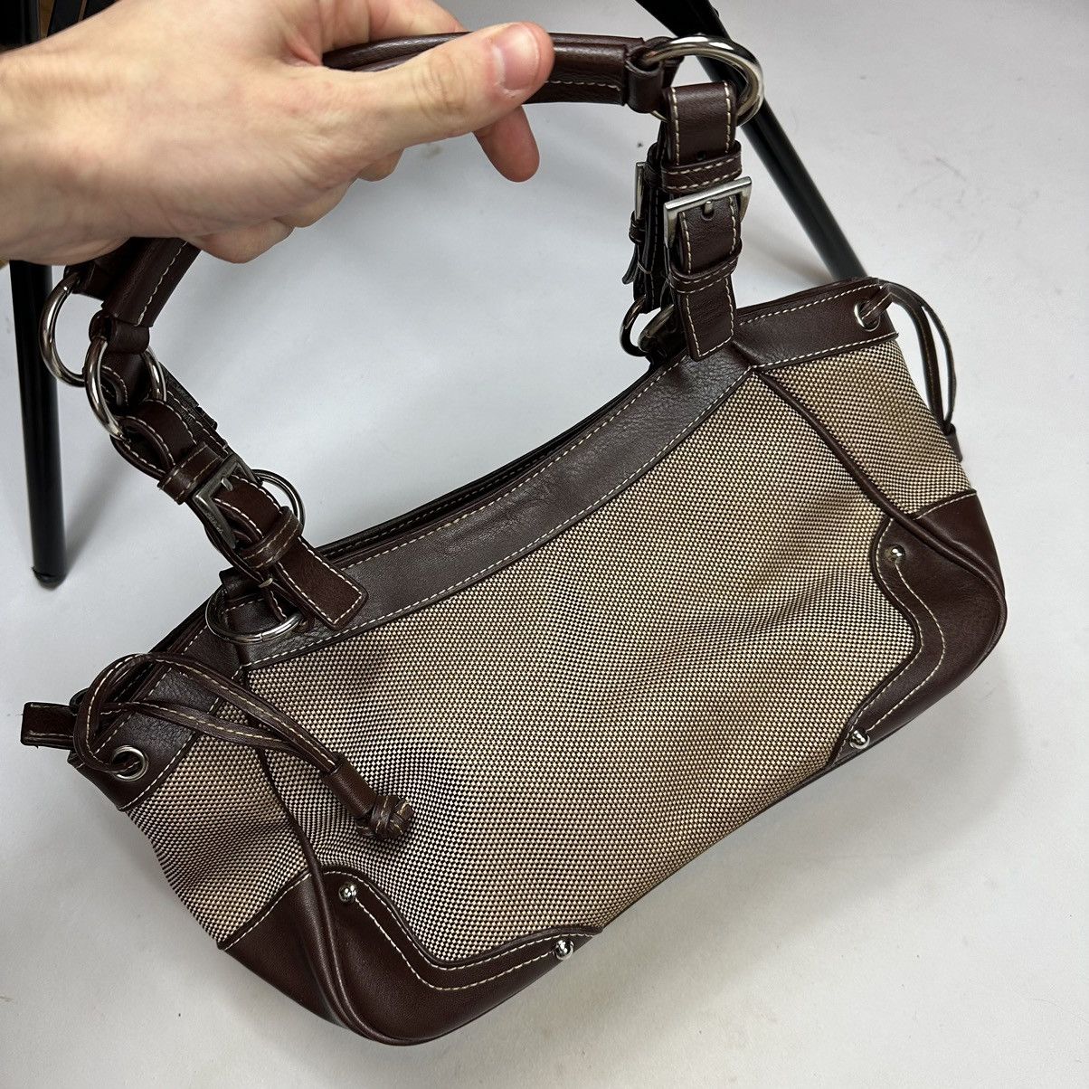 Prada × Vintage Vintage Prada Jacquard Big Logo Bag Size ONE SIZE - 8 Thumbnail