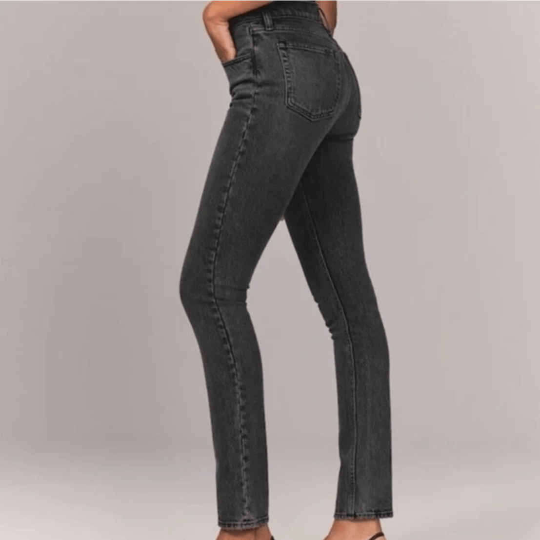 Abercrombie & Fitch Abercrombie 90s Skinny High Rise Black Wash Jeans 27 Long Size 27" / US 4 / IT 40 - 2 Thumbnail