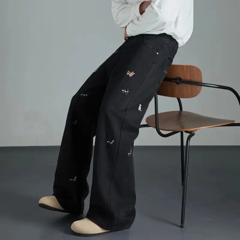 Japanese Brand Retro loose embroidered wide leg jeans Size US 32 / EU 48 - 5 Thumbnail