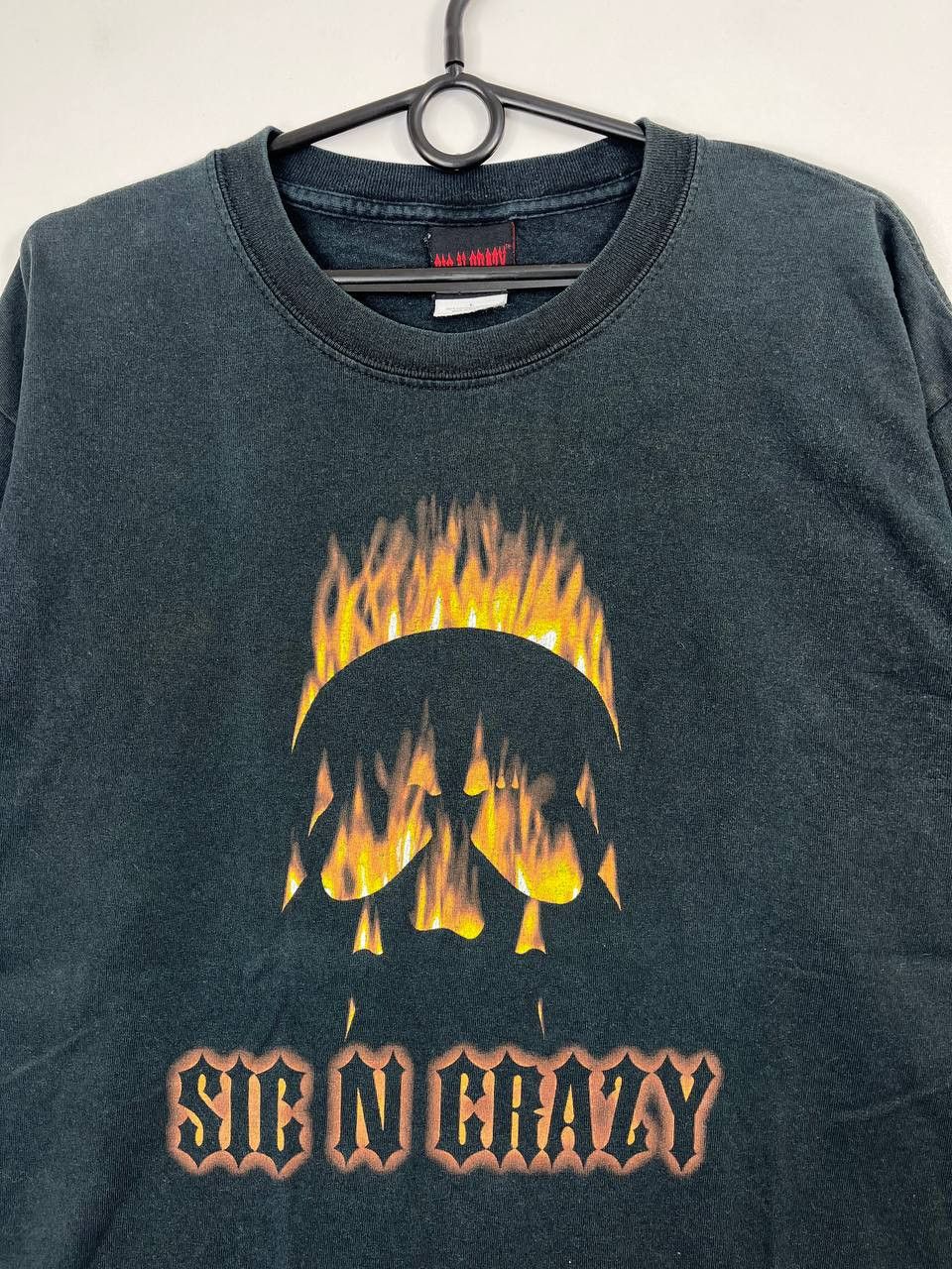 Other Sig N Crazy Flame Skull Graphic Shirt Black Cotton Mens Sz L Size US L / EU 52-54 / 3 - 2 Thumbnail