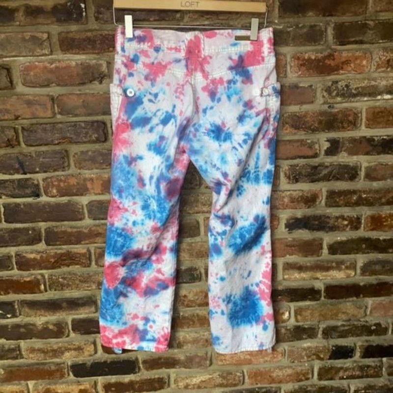 DKNY DKNY Custom Tie Dye Pink Blue Convertible Pants Size 6 Size 28" / US 6 / IT 42 - 6 Thumbnail