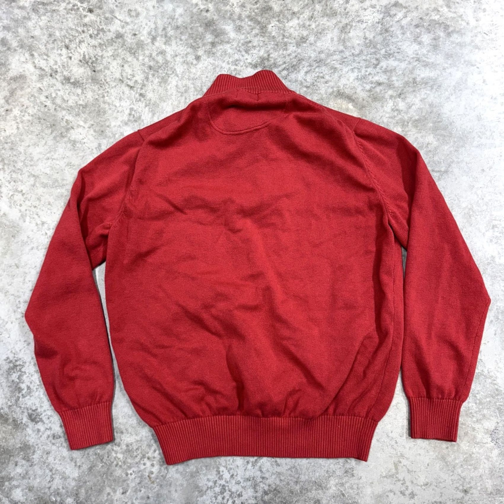 Vintage Maus & Hoffman Sweater Mens Medium Red Quarter Zip Pima Cotton Mock Neck Size US M / EU 48-50 / 2 - 5 Thumbnail