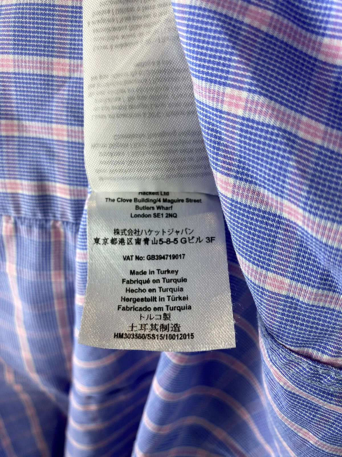 Designer Hackett London 100's 2 Ply Slim Fit Blue Shirt Size 39 Size US M / EU 48-50 / 2 - 9 Thumbnail