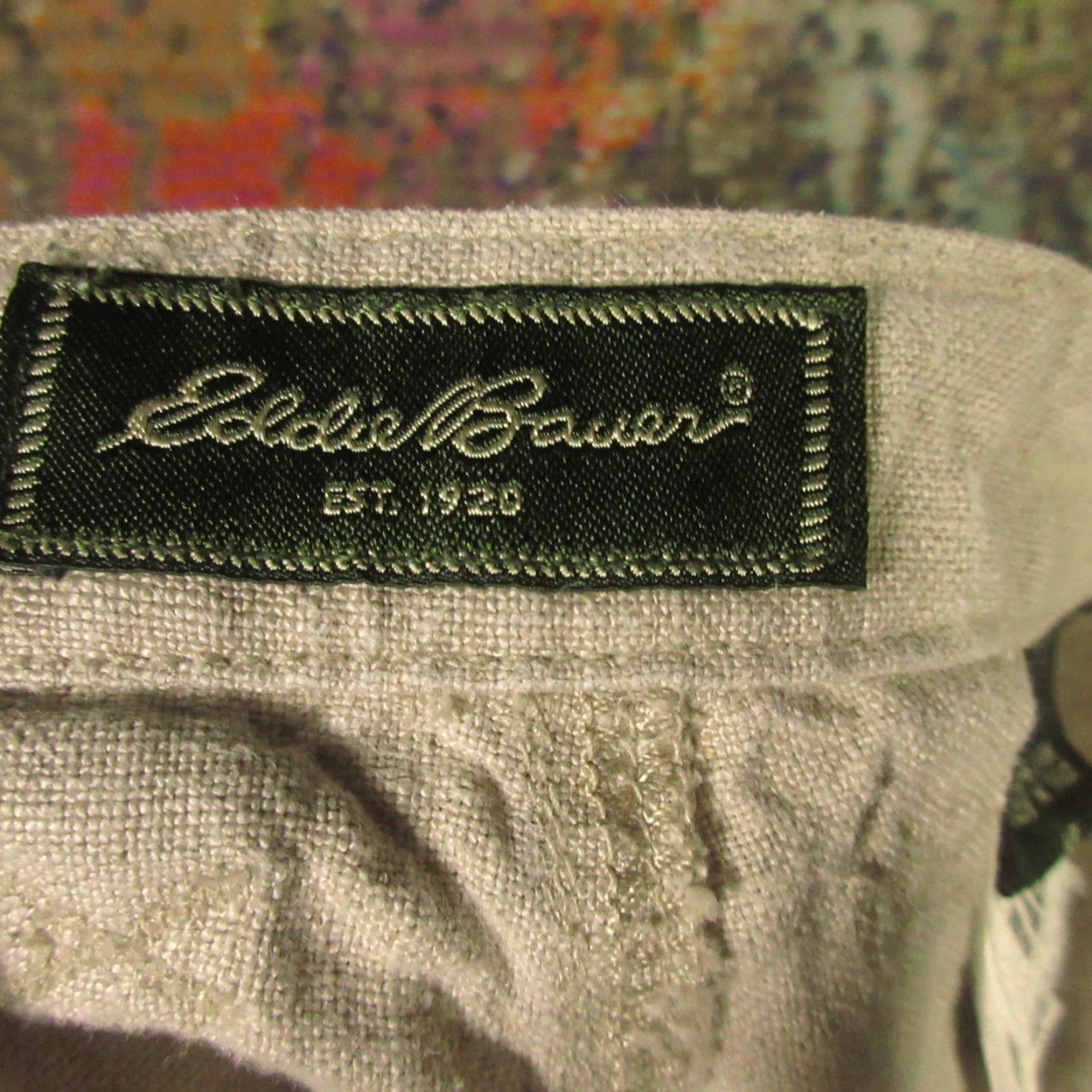 Eddie Bauer Eddie Bauer Linen Pants Women 14 Drawstring Straight Cargo Cropped 32x24 Beige Size 36" / US 14 / IT 50 - 3 Thumbnail