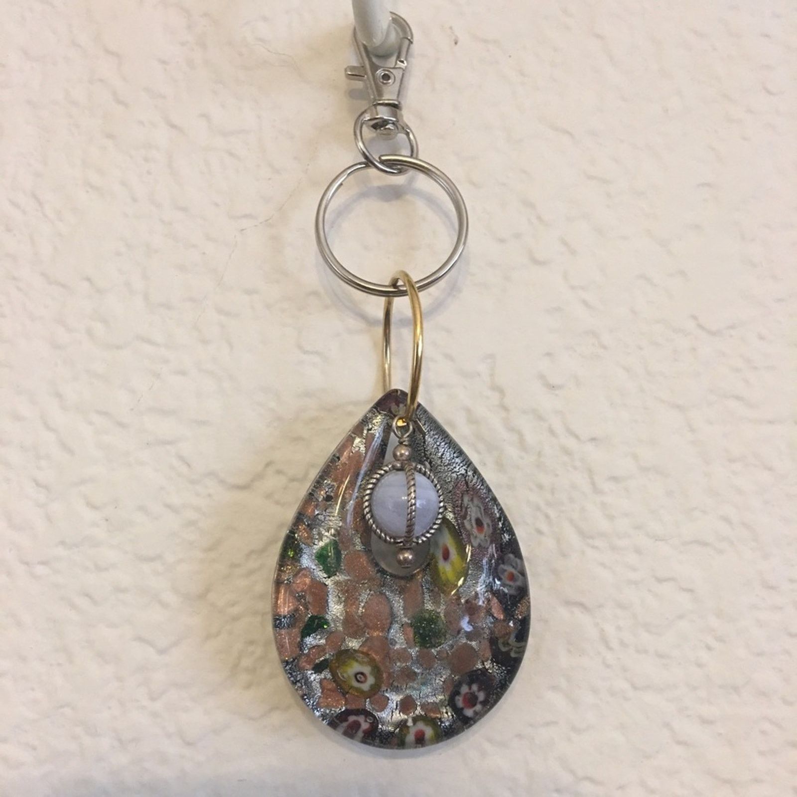 Handmade Vintage repurpose salvaged estate gem keychain Size ONE SIZE - 1 Thumbnail