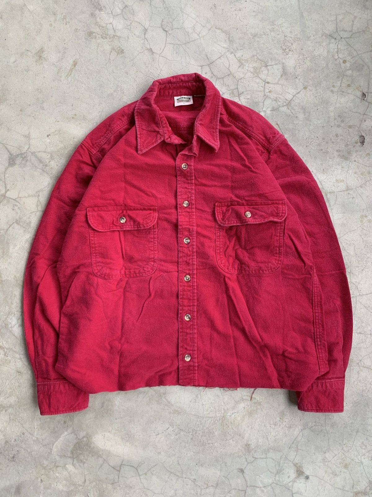 Vintage Cropped button up shirt double pocket fivebrother boxy Size US L / EU 52-54 / 3 - 2 Thumbnail