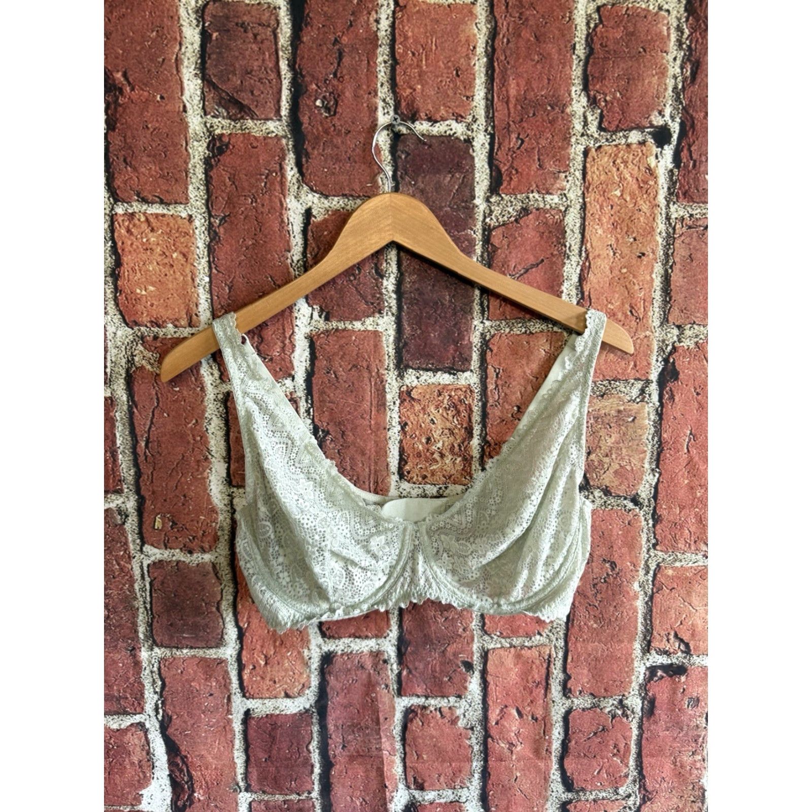 Vintage DOBREVA Women's Balconette Bra Lace Unlined Underwire 36DD Green 36DD Push Up Bra Regular 82%Polyamide 18%Spandex Size ONE SIZE - 2 Thumbnail