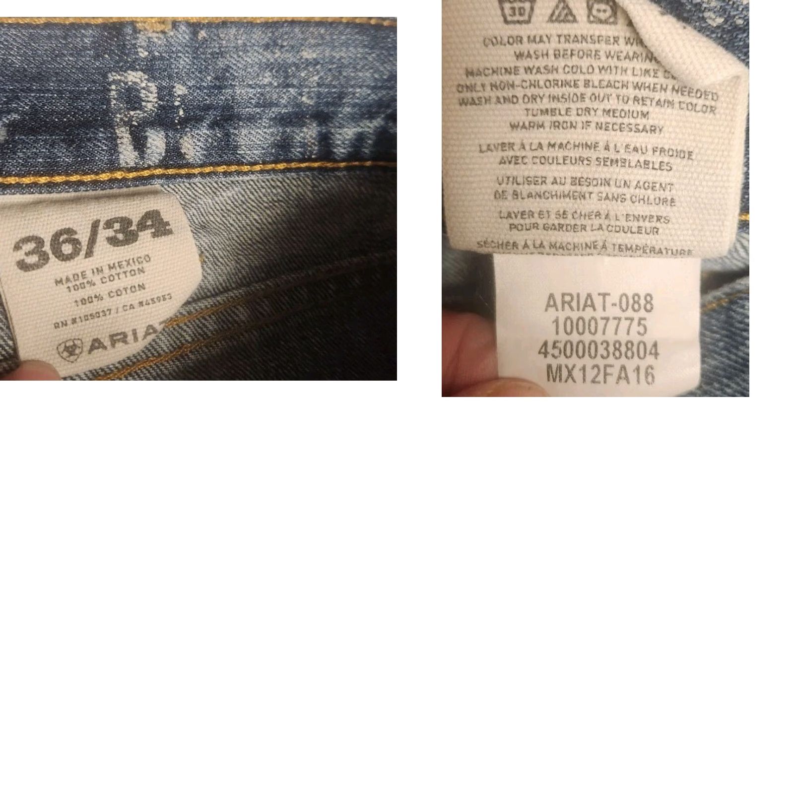 Ariat ARIAT M4 Blue Jeans Men's 36x34 Boot Cut Denim Western Cowboy 10007775 Size US 36 / EU 52 - 8 Thumbnail