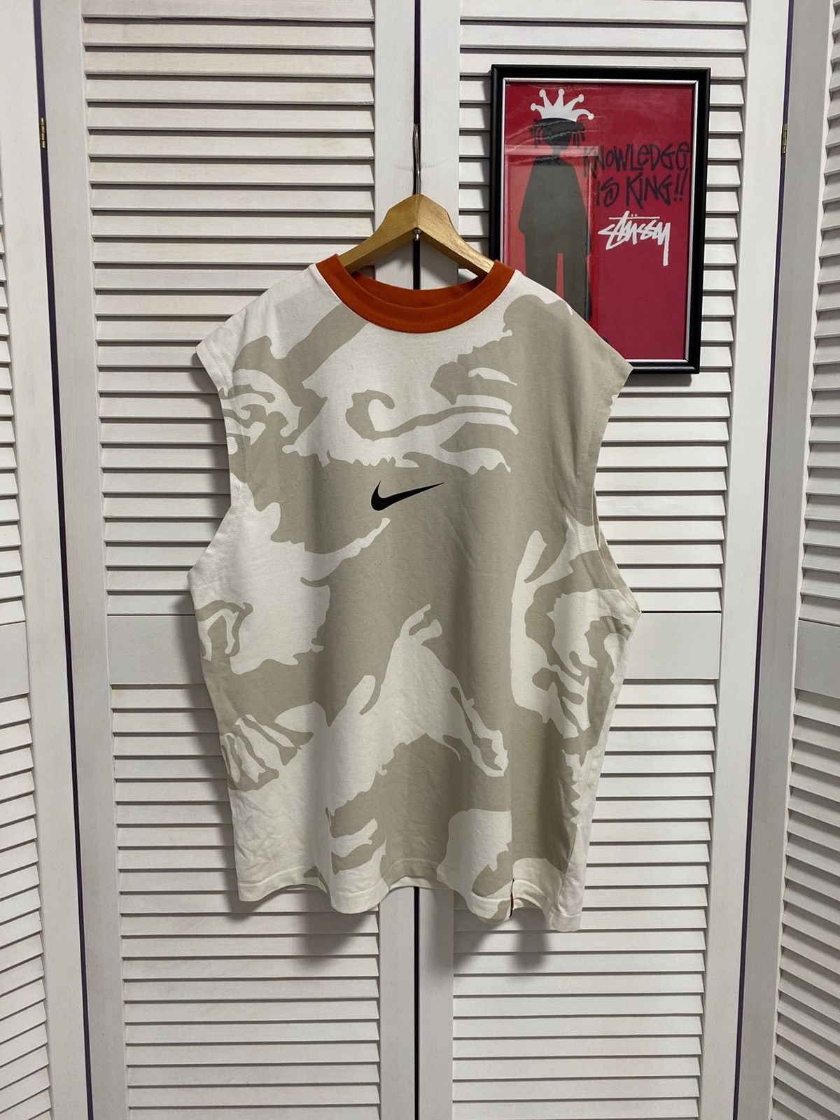 Nike × Vintage Vintage Sleeveless T Shirt Tee Nike Tank Top Camouflage KNVB Size US XL / EU 56 / 4 - 1 Thumbnail