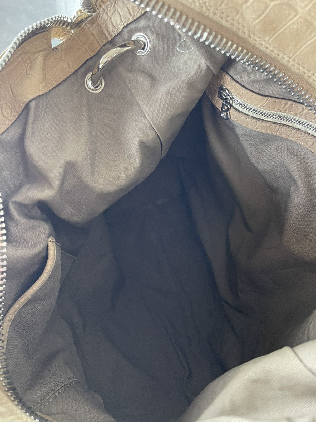 Bogner × Genuine Leather Bogner HandCrafted Croc Embossed Leather Tote Shoulder Bag Size ONE SIZE - 10 Thumbnail