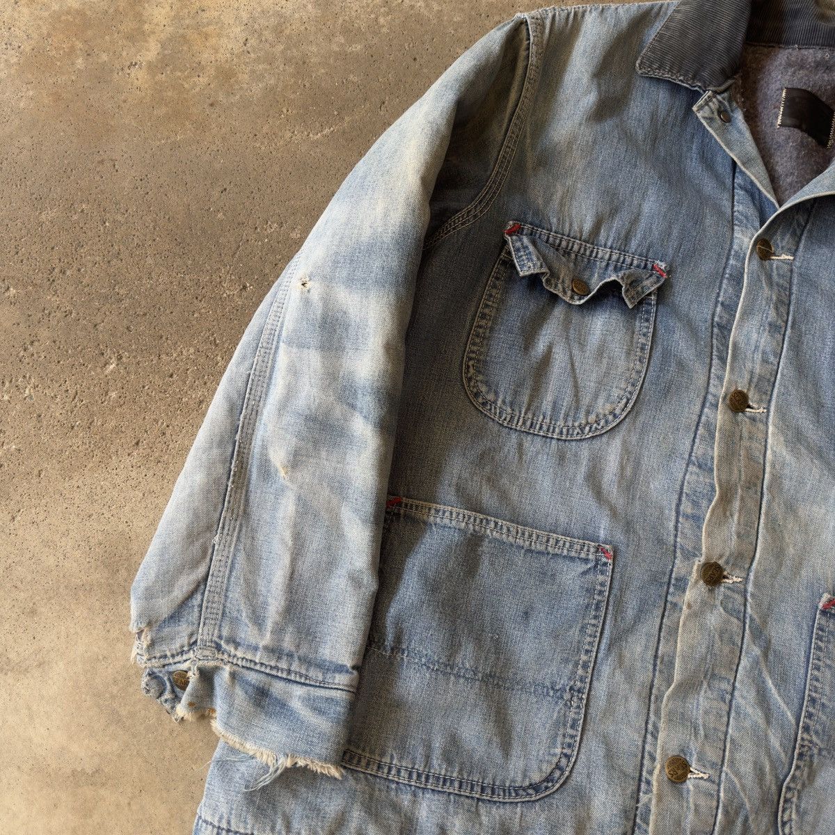 Vintage Sears Thrashed Faded Distressed Chore Coat ERD Grunge RRL Size US L / EU 52-54 / 3 - 4 Thumbnail