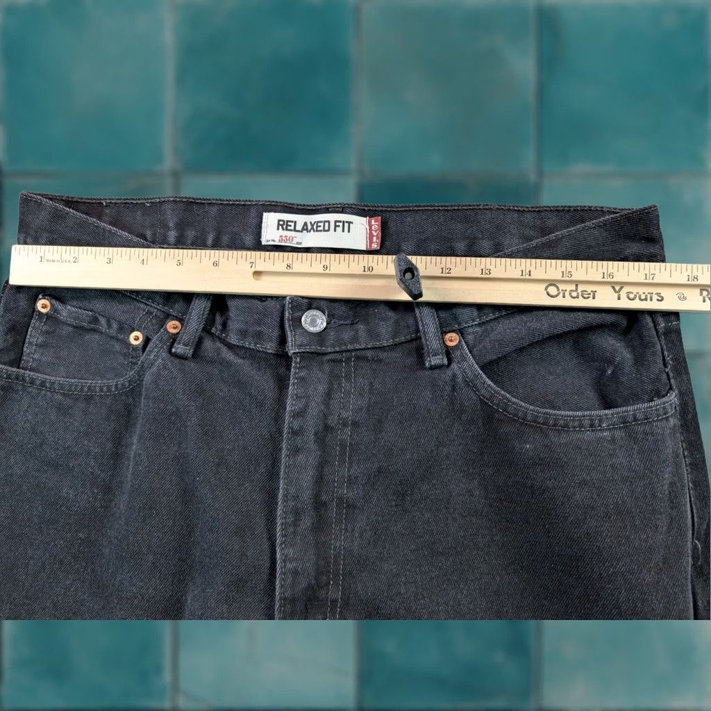 Levi's VINTAGE Levi's 550 Jeans Mens 34x30 Black Denim Straight Relaxed Regular 36 30in Red Tab Linear Size US 36 / EU 52 - 1 Thumbnail