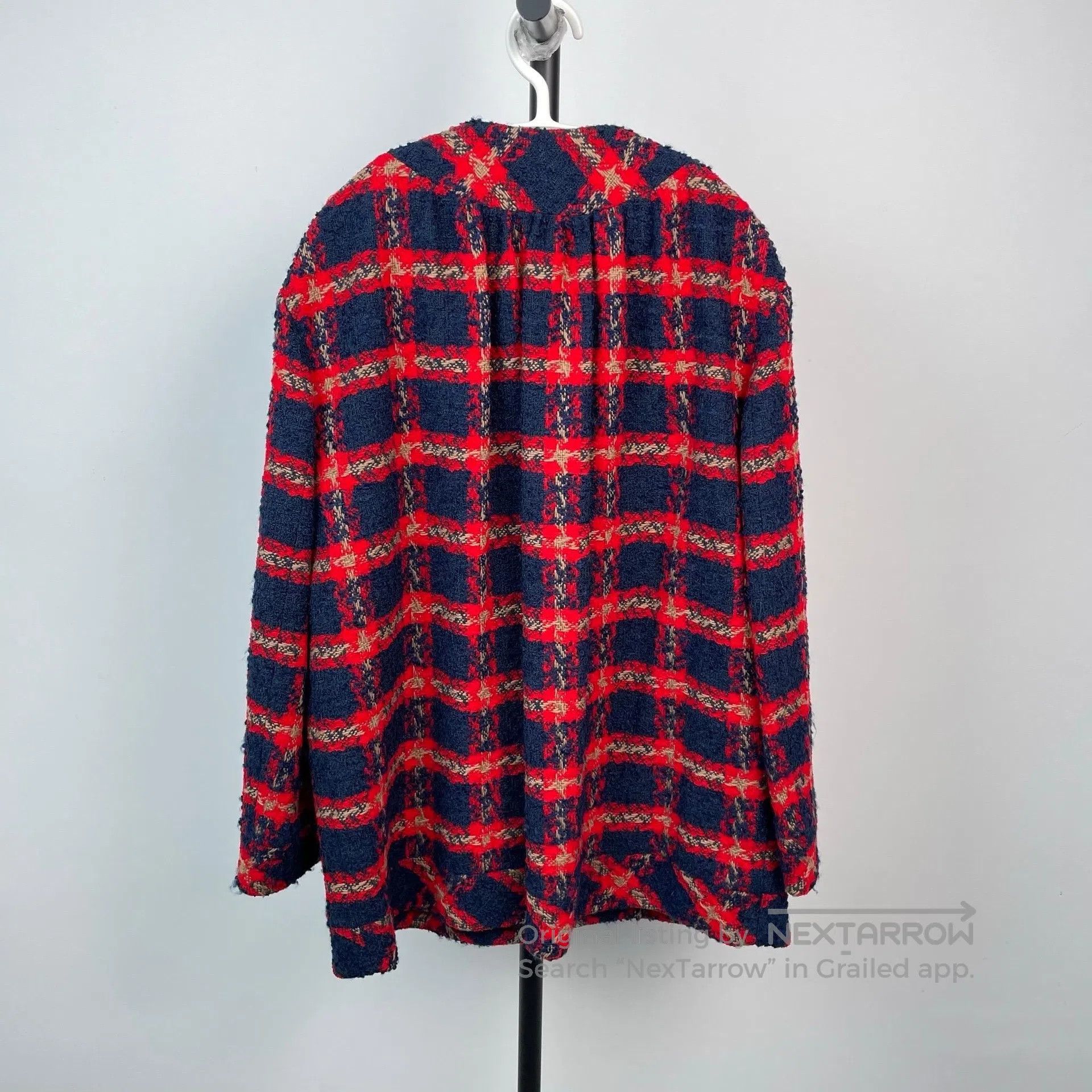 Gucci Guicci Red Double G Gold Buckle Tweed Weave Jacket| Size XS / US 0-2 / IT 36-38 - 2 Thumbnail